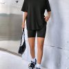 Women's Oversized Butterfly Back Cut Out Tee Tops Y2k Half Sleeve Crew Neck T Shirt