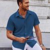 Mens Short Sleeve Button Down Shirts Casual Summer Shirt Untucked Dress Shirts