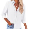 Button Down Shirts for Women Wrinkle Free Long Sleeve Shirts Dress Shirts Work Office Blouse Tops with Pocket