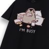 Mens T-Shirt | Adults I'm Busy Short Sleeve Graphic Tee in Black