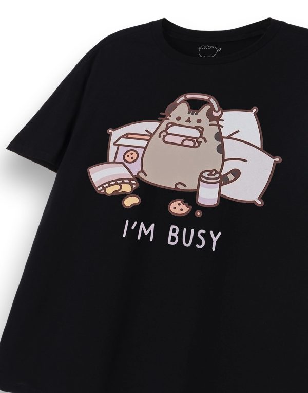 Mens T-Shirt | Adults I'm Busy Short Sleeve Graphic Tee in Black