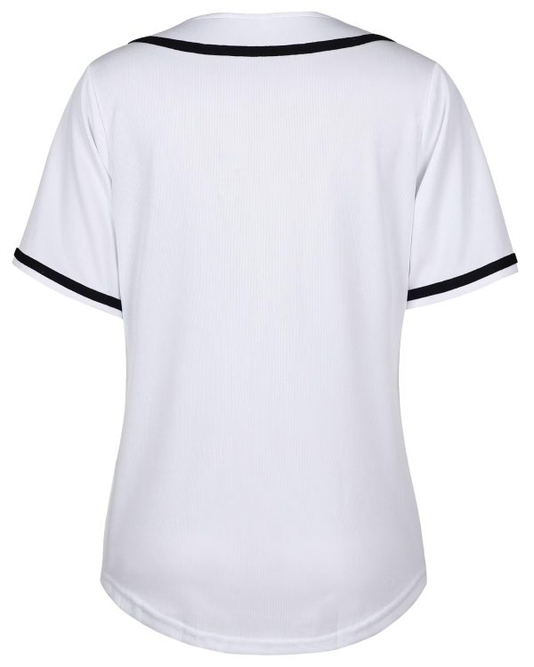 Womens Baseball Jersey Shirt Button Down Blank Softball Jersey Short Sleeve Hip Hop Active Hipster Shirts