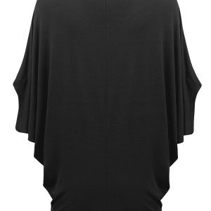 Women's Scoop Neck Half Sleeve Batwing Dolman Top - Plus Size