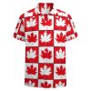 Canada Day Maple Leaf Button Down Shirt Men Short Sleeve T Shirts Casual Tee Summer Top