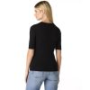 Women's Crewneck Ribbed Sweater Elbow-Length Sleeve Top, Layering Piece, Casual & Versatile- Papyrus, S