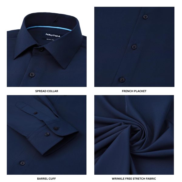 Slim Fit Mens Dress Shirts Long Sleeve Button Down Wrinkle Free Formal 4-Way Stretch