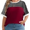 Womens Plus Size Tops Short Sleeve Summer T-Shirts Crewneck Loose Casual Tunic Blouse L - 5XL