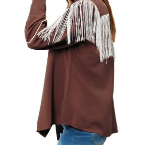 Women's Floral Embroidered Fringe Western Shirts Rodeo Cowgirl Button Down Blouse Tops Country Style Outfits