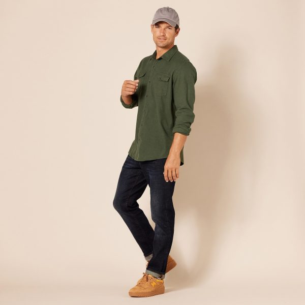 Men's Long-Sleeve Flannel Shirt, Regular-Fit, Two Pockets