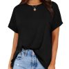 Women's Oversized T Shirts Short Sleeve Crewneck Summer Tops Casual Loose Basic Tee Shirts 2025 Trendy Clothes