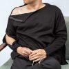 Shoulder Surgery Shirts, Unisex Rehab Shirt with Discreet Shoulder Snaps, Chemo Clothing, Long Sleeve Shirt Men