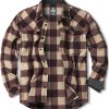 Men's Long Sleeve Heavyweight Fleece Shirts, Plaid Button Up Shirt, Warm Outdoor Casual Shirt with Pockets