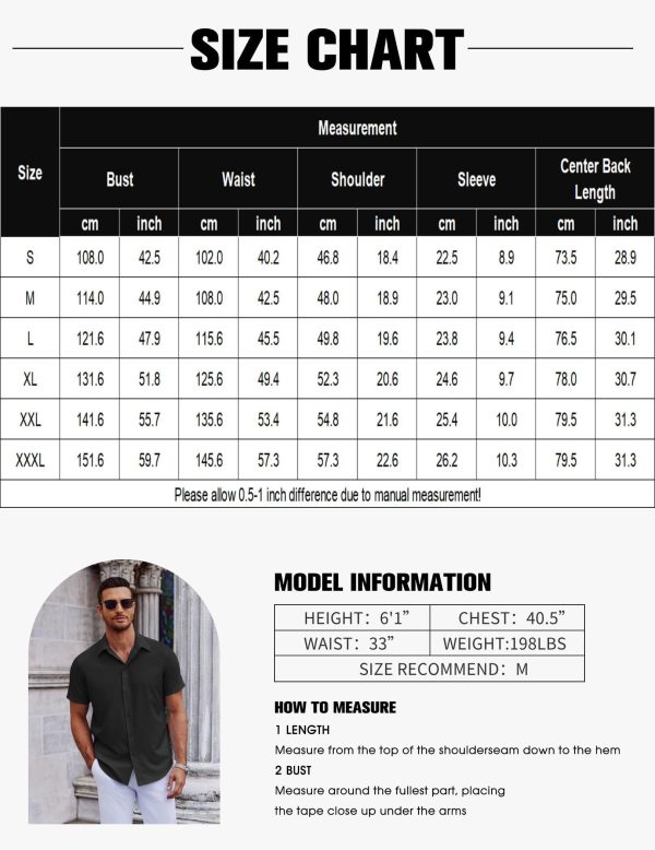 Mens Short Sleeve Button Down Shirts Casual Summer Shirt Untucked Dress Shirts