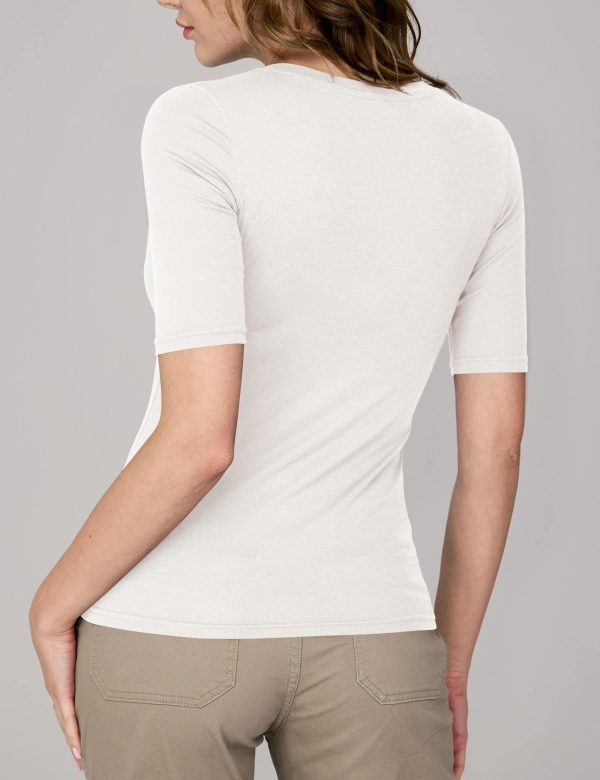 Women's V Neck T Shirts Slim Fitted Half Sleeve Tops Basic Tees