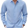 Men's Long Sleeve Button Down Dress Shirts Casual Business Casual Shirt Wrinkle Free Untucked Shirts