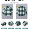 Women's Brushed Plaid Shirts Long Sleeve Flannel Lapel Button Down Cardigan Boyfriend Shacket Jacket Coats