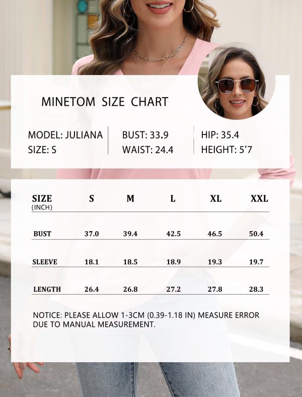 Women's V Neck 3/4 Sleeve Tops Casual Shirts Basic Summer Tees