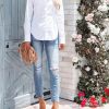 Women's Button Down Shirts Long Sleeve Dress Shirts Wrinkle Free Collared Work Office Solid Blouses Corset Tops