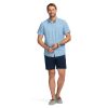 Mens Breeze Short Sleeve Button Down Patterned Shirt