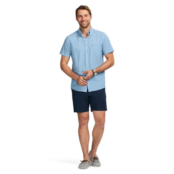 Mens Breeze Short Sleeve Button Down Patterned Shirt