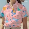 Dinosaur Short Sleeve Hawaiian Shirt, Funny Animal Print Casual Button Shirt, Summer Gifts, Birthday Gifts