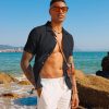 Men's Casual Button Down Shirts - Short Sleeve Summer Textured Beach Wrinkle-Free Shirts