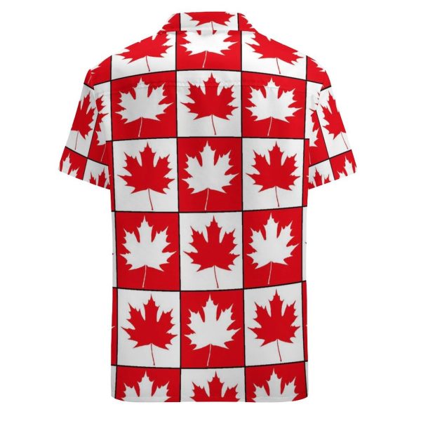 Canada Day Maple Leaf Button Down Shirt Men Short Sleeve T Shirts Casual Tee Summer Top