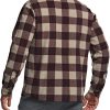 Men's Long Sleeve Heavyweight Fleece Shirts, Plaid Button Up Shirt, Warm Outdoor Casual Shirt with Pockets