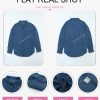 Womens Corduroy Button Down Shirts Boyfriend Long Sleeve Oversized Blouses Tops