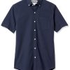 Men's Button-Up Shirts - Slim-Fit Short-Sleeve Pocket Oxford - Comfort and Style