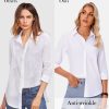 Button Down Shirts for Women Wrinkle Free Long Sleeve Shirts Dress Shirts Work Office Blouse Tops with Pocket