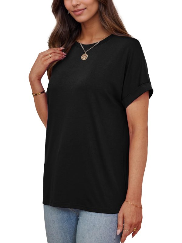 Women's Oversized T Shirts Short Sleeve Crewneck Summer Tops Casual Loose Basic Tee Shirts 2025 Trendy Clothes