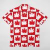 Canada Day Maple Leaf Button Down Shirt Men Short Sleeve T Shirts Casual Tee Summer Top