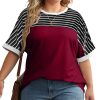 Womens Plus Size Tops Short Sleeve Summer T-Shirts Crewneck Loose Casual Tunic Blouse L - 5XL