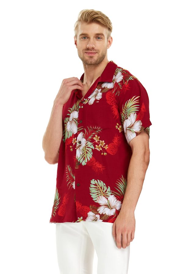 Matchable Couple Hawaiian Luau Shirt or Fairy Dress in Pineapple Garden Black