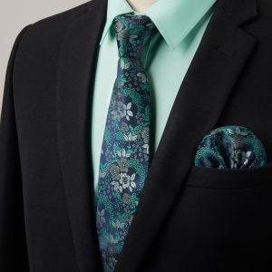 Men's Solid Long Sleeve Dress Shirt with Matching Tie and Handkerchief Set Classic Button Down Formal Business Shirts