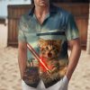 Cat Lovers Hawaiian Shirt for Men Women, Unisex Animal Print Button Down Shirt, Cat Print Shirt Short Sleeve for Adult