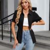 Womens Business Casual Tops Button Down Shirts Dressy Smocked Peplum Blouses Trendy Summer Outfits 2025