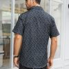 Men's Pattern Short Sleeve Button Down Graphic Printed Business Casual Dress Shirts with Pocket