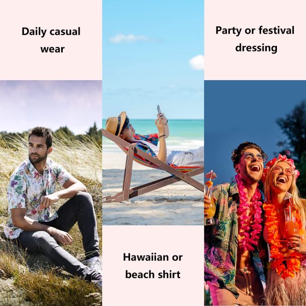 Mens Unique Pattern Hawaiian Shirt Beach Tropical Button Up Shirts Vacation Cruise Hawaii Summer Clothes