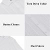 Mens Knit Button Down Shirts Casual Textured Polo Shirt Short Sleeve Vintage Summer Beach Tops