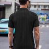 Mens Short Sleeve Button Down Shirts Wrinkle Free Dress Shirts Casual Polka Dot Print Shirt with Pocket