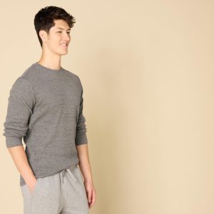 Men's Long Sleeve Slim-Fit Waffle Shirt