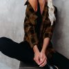 Oversized Flannel Shirt Women Long Sleeve Plaid Button Buffalo Shirt Blouse Tops with One Pocket