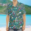 Cartoon Science Men's Casual Shirts Short Sleeve Button Down Shirt Regular-Fit Tops S