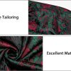 Mens Silk Paisley Dress Shirts,Long Sleeve Button Down Shirt Casual Regular Fit Shirt for Men Wedding Party