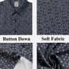 Men's Pattern Short Sleeve Button Down Graphic Printed Business Casual Dress Shirts with Pocket