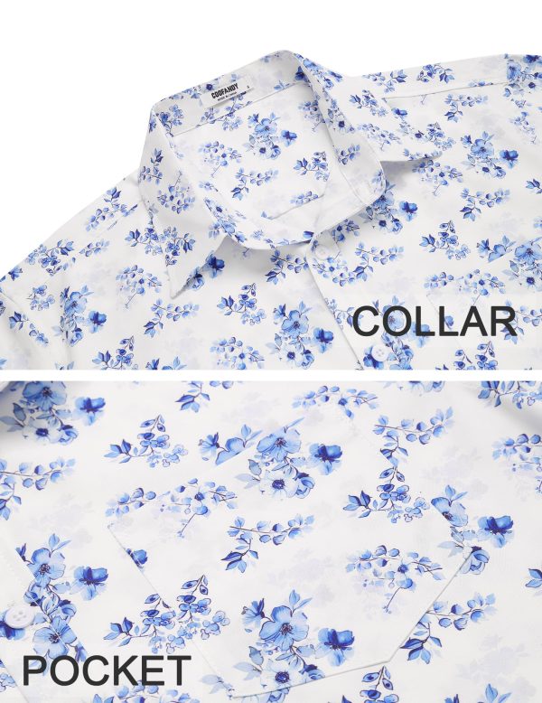 Mens Hawaiian Shirts Short Sleeve Tropical Button Down Shirts Floral Summer Beach Shirt
