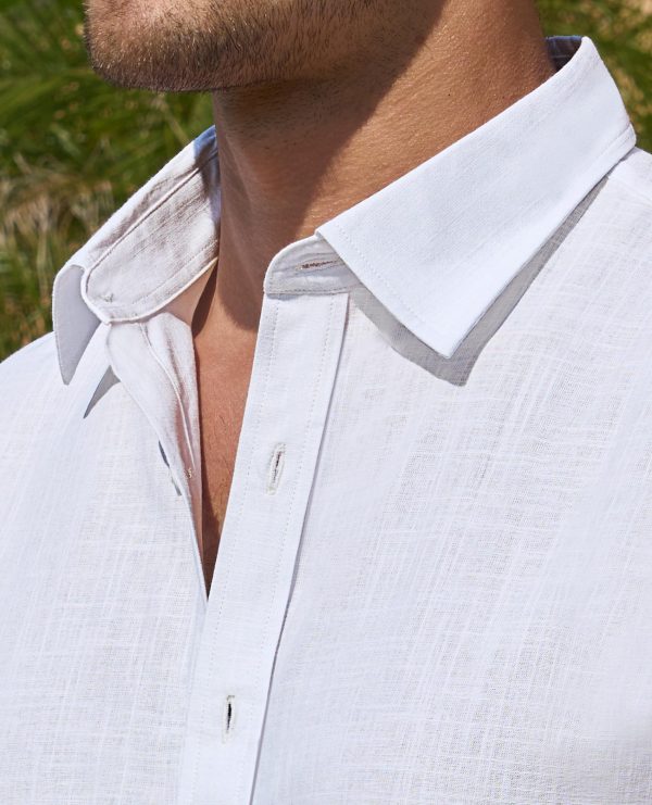 Linen Shirts for Men Short Sleeve Button Down Shirts Summer Beach Casual Linen Button Up Shirt Vacation Wedding