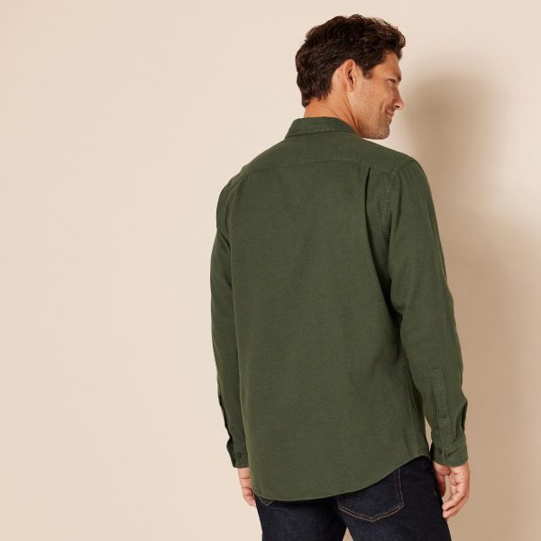 Men's Long-Sleeve Flannel Shirt, Regular-Fit, Two Pockets